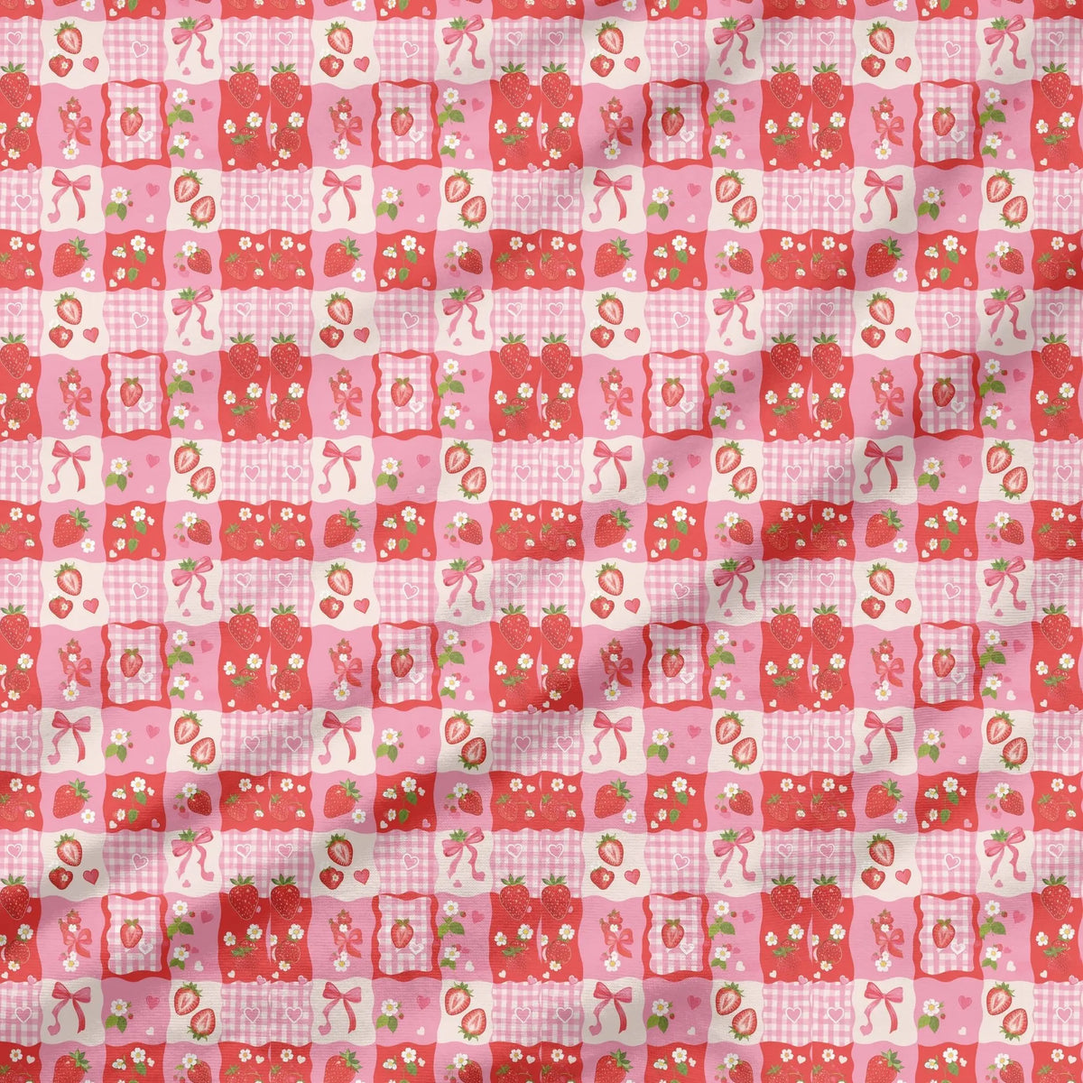 40 Pieces Strawberry Charm Printed Percale Cotton Fabric (CHP016)
