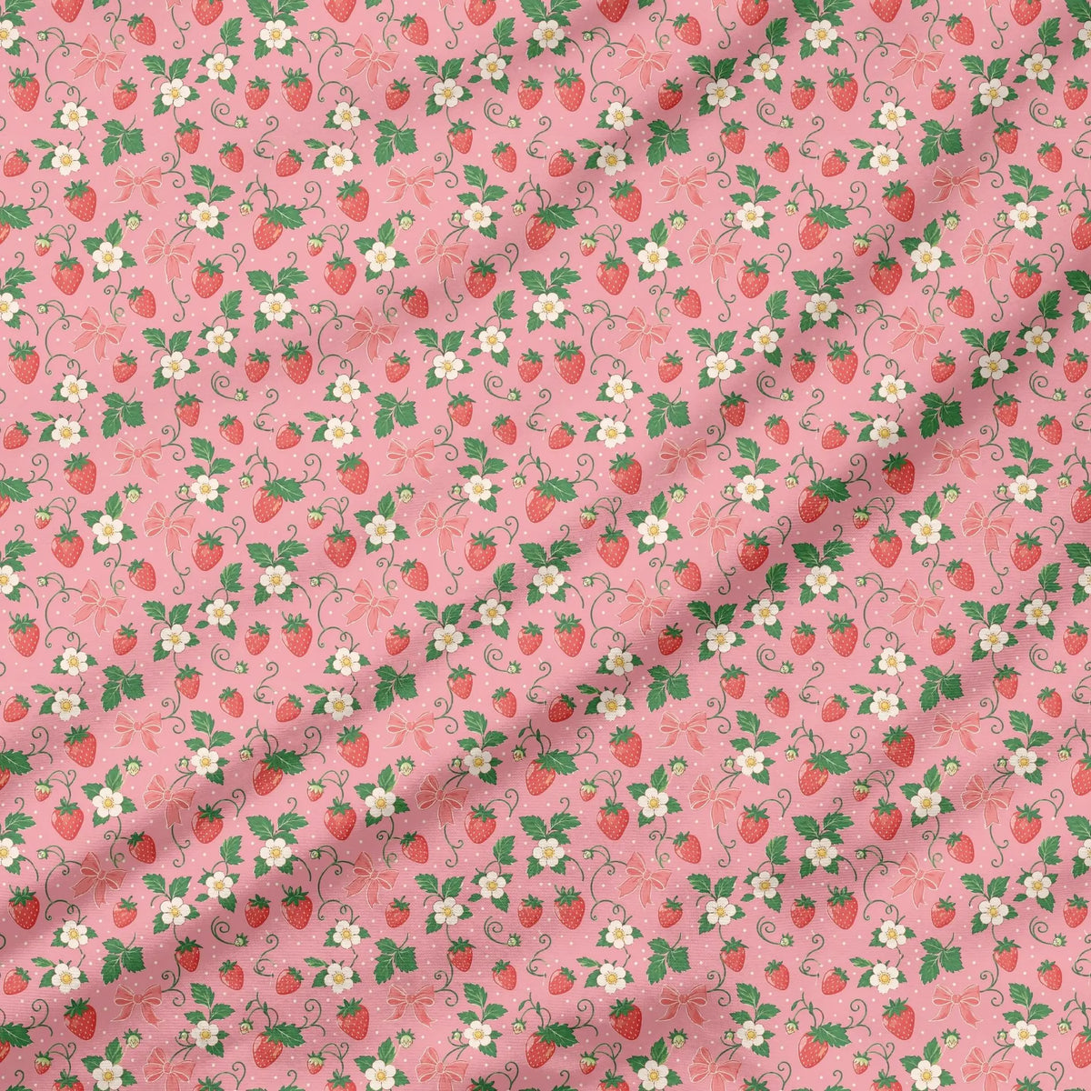 40 Pieces Strawberry Charm Printed Percale Cotton Fabric (CHP016)