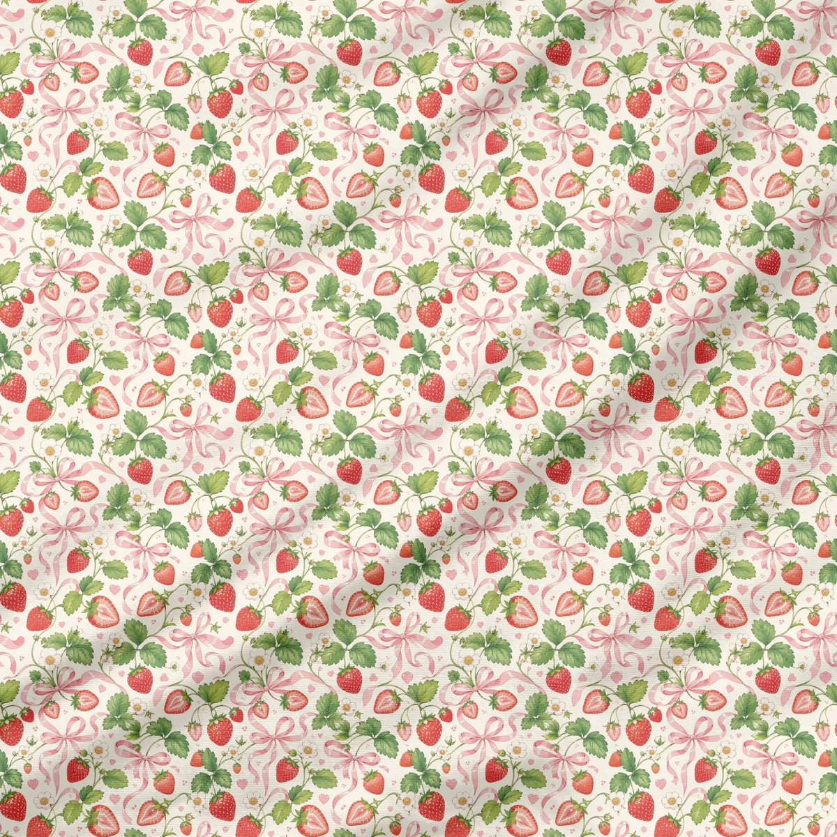 40 Pieces Strawberry Charm Printed Percale Cotton Fabric (CHP016)