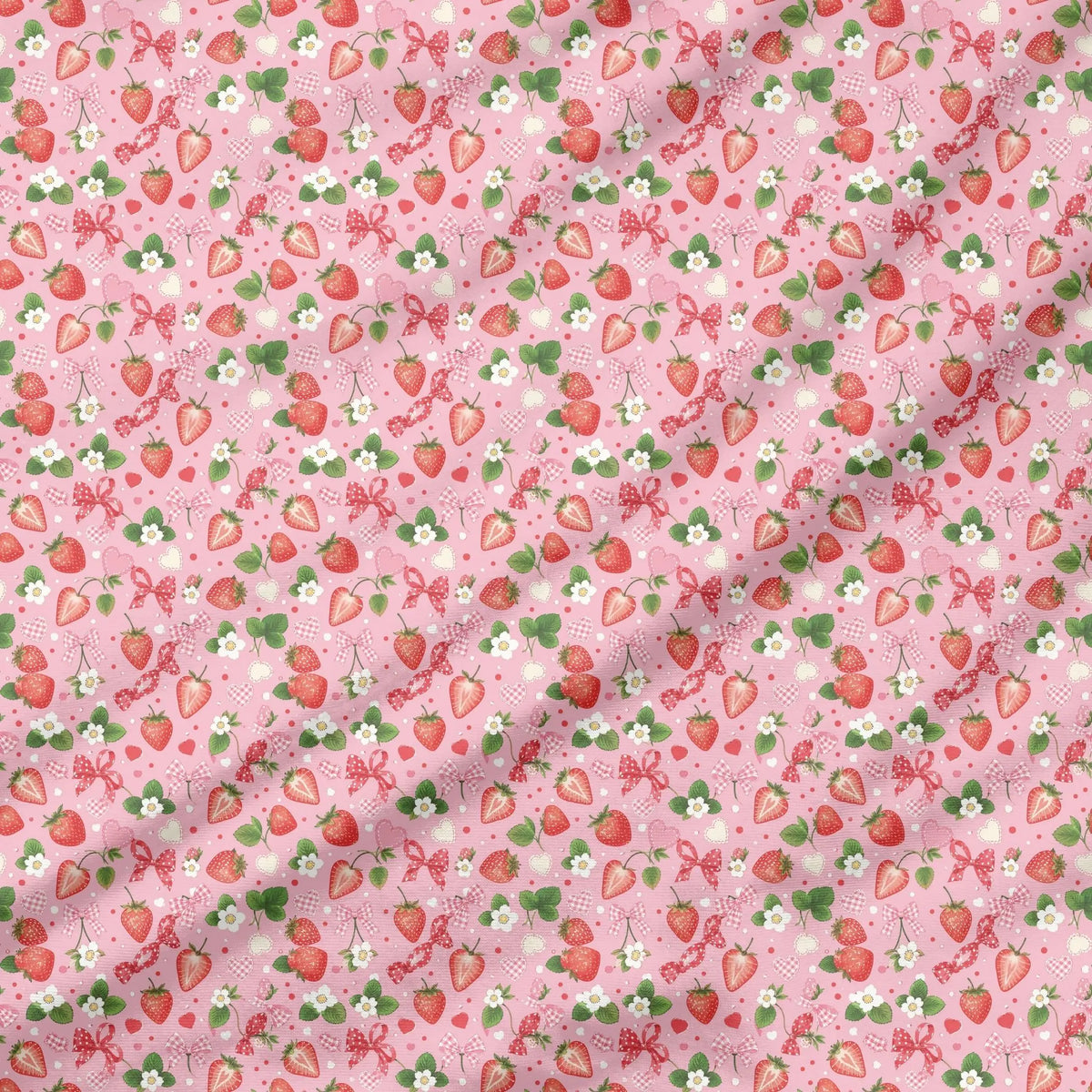 40 Pieces Strawberry Charm Printed Percale Cotton Fabric (CHP016)