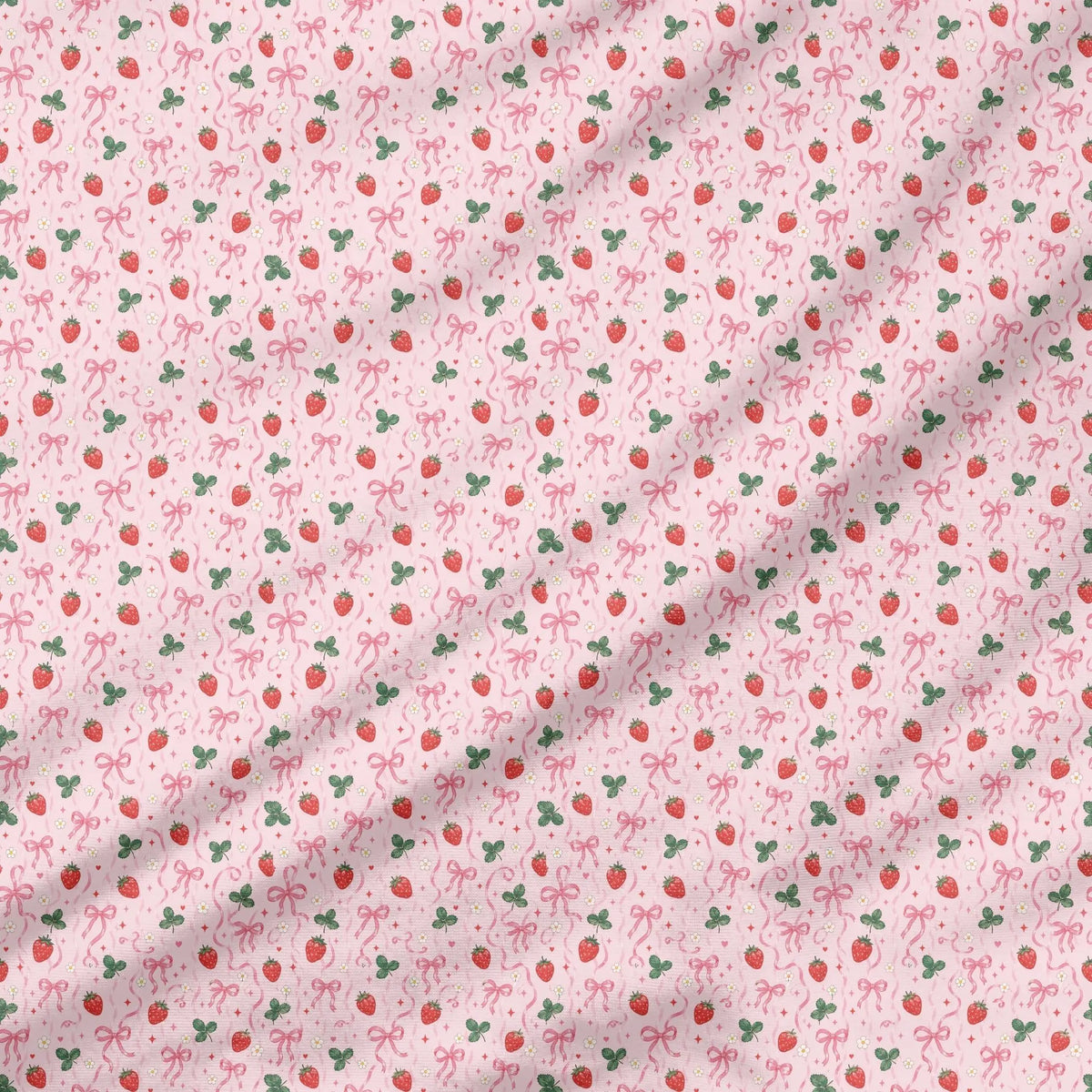 40 Pieces Strawberry Charm Printed Percale Cotton Fabric (CHP016)