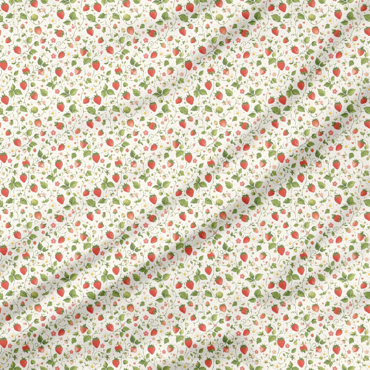 40 Pieces Strawberry Charm Printed Percale Cotton Fabric (CHP016)