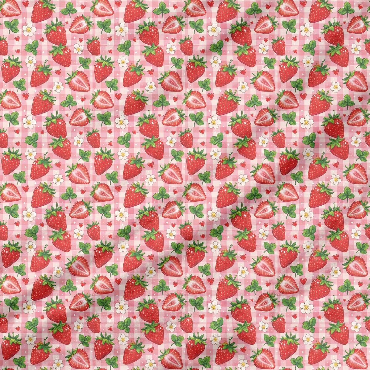 40 Pieces Strawberry Charm Printed Percale Cotton Fabric (CHP016)