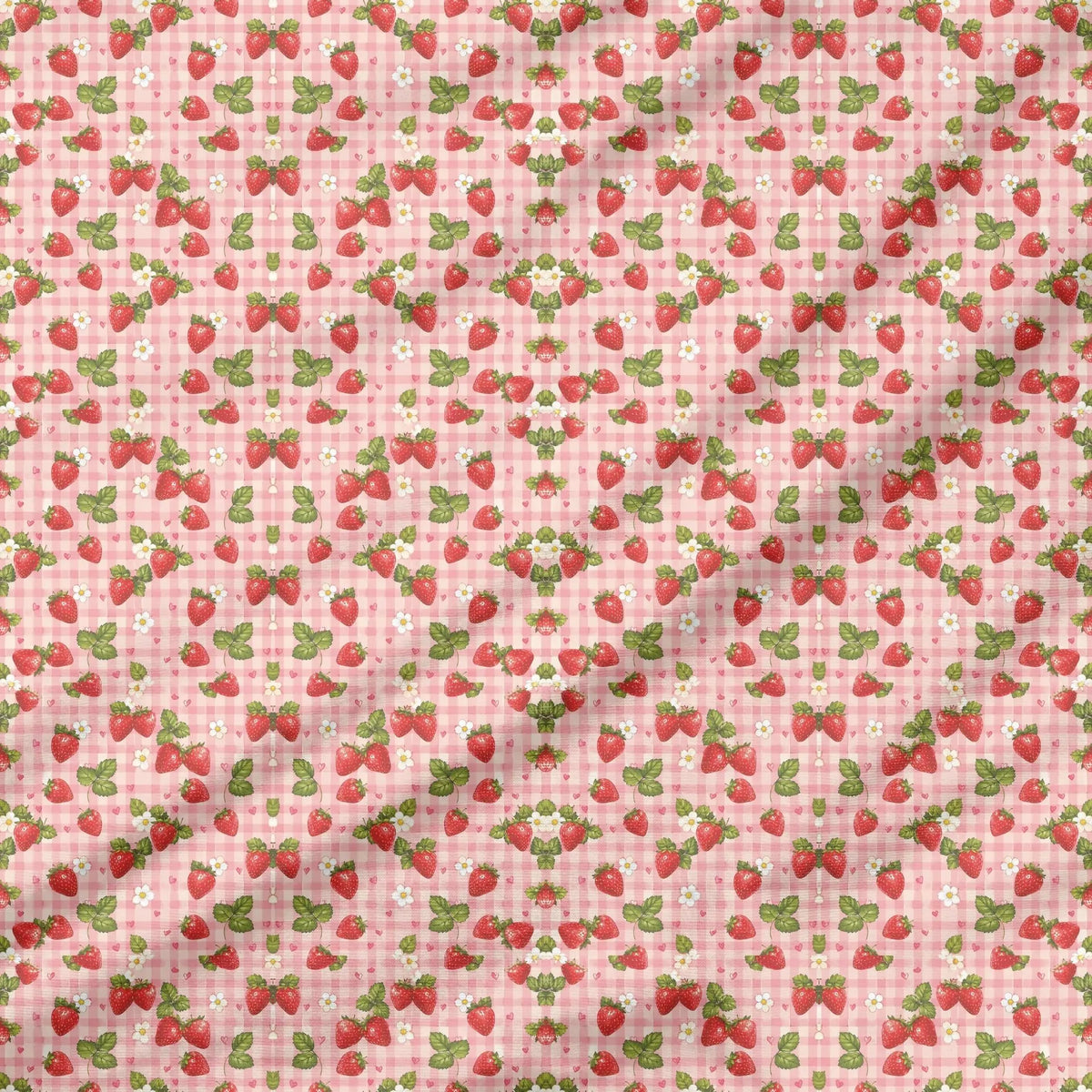 40 Pieces Strawberry Charm Printed Percale Cotton Fabric (CHP016)