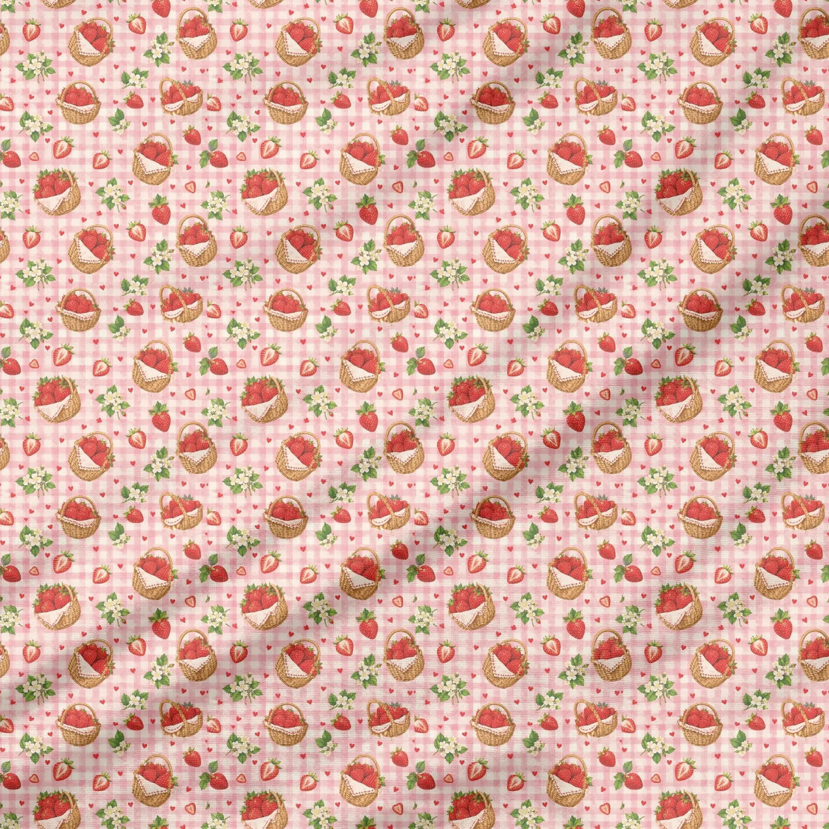 40 Pieces Strawberry Charm Printed Percale Cotton Fabric (CHP016)