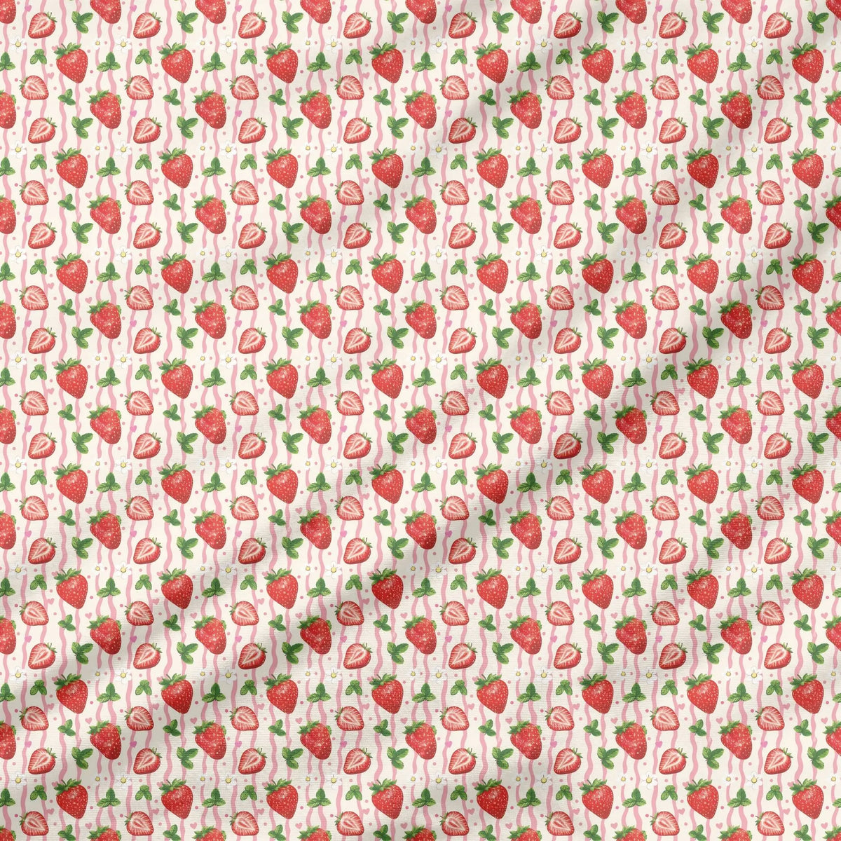 40 Pieces Strawberry Charm Printed Percale Cotton Fabric (CHP016)