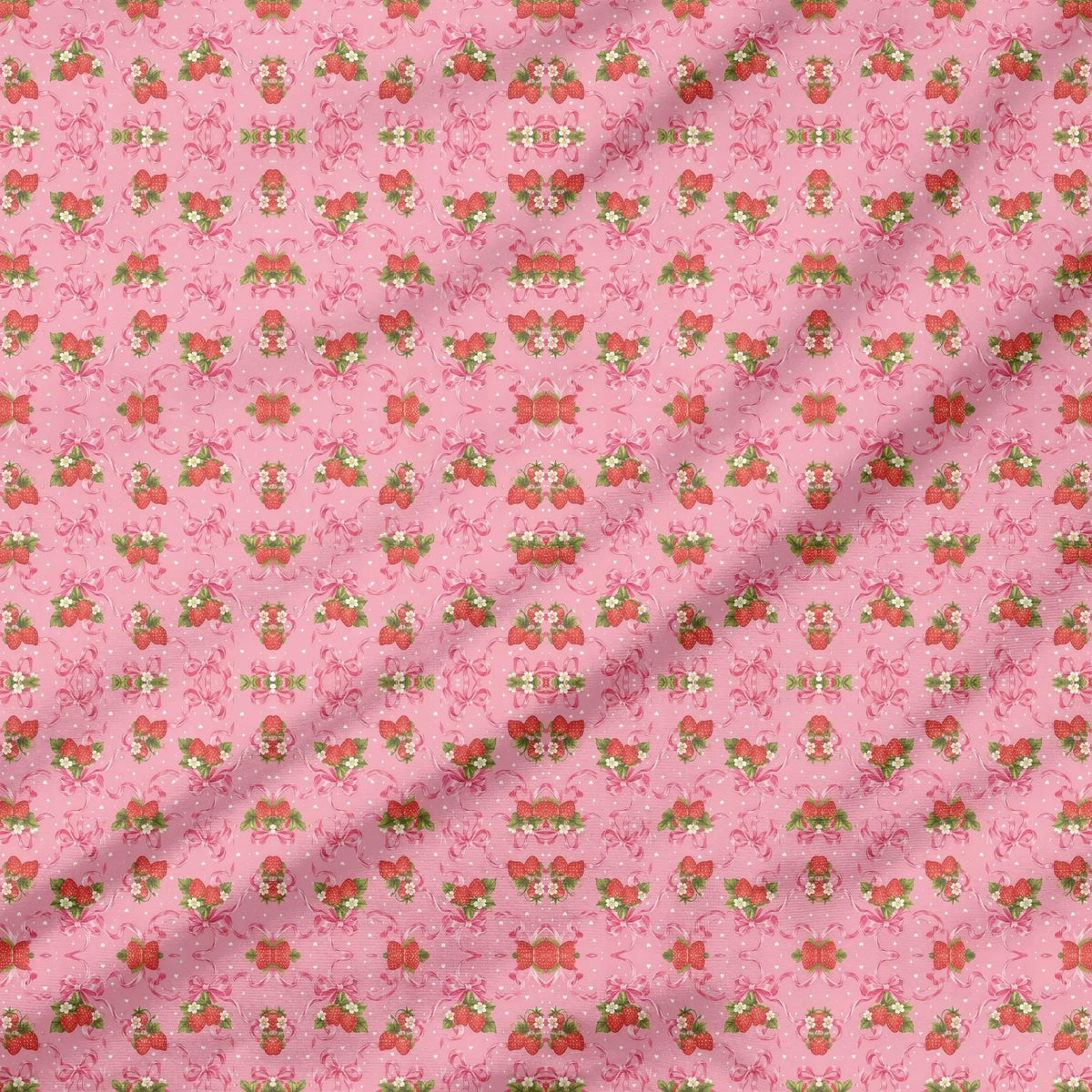 40 Pieces Strawberry Charm Printed Percale Cotton Fabric (CHP016)