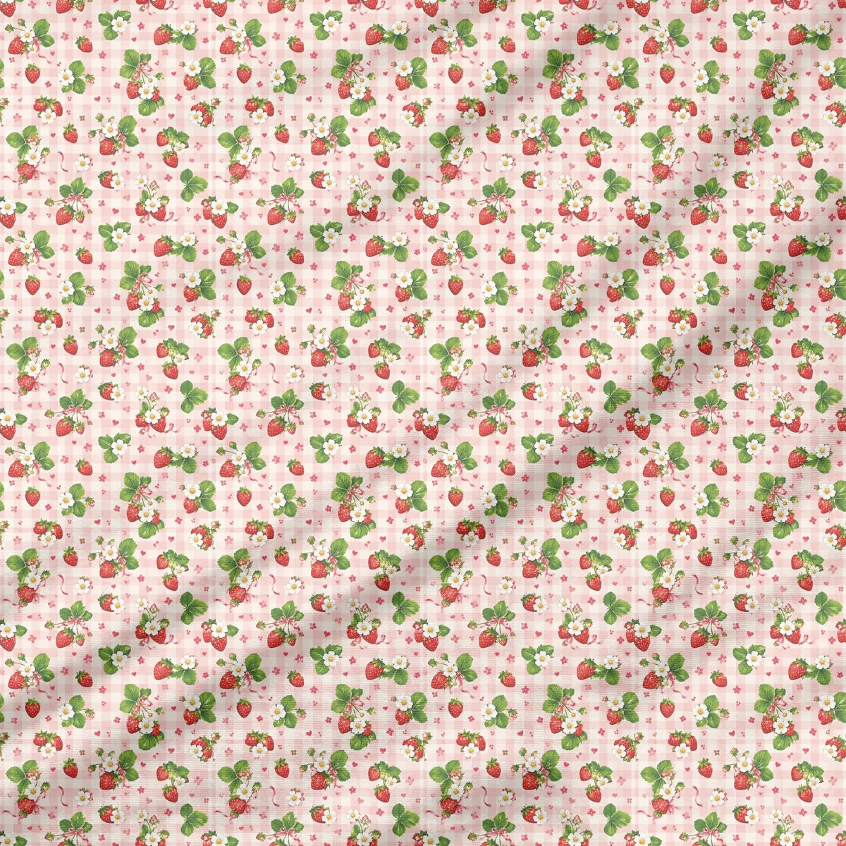 40 Pieces Strawberry Charm Printed Percale Cotton Fabric (CHP016)