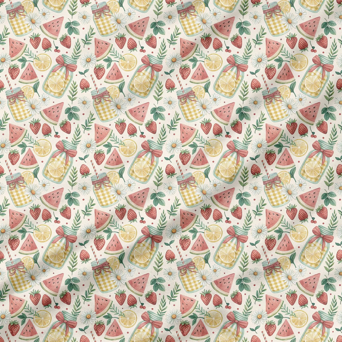 40 Pieces Summer Strawberry Printed Percale Cotton Fabric (CHP013)