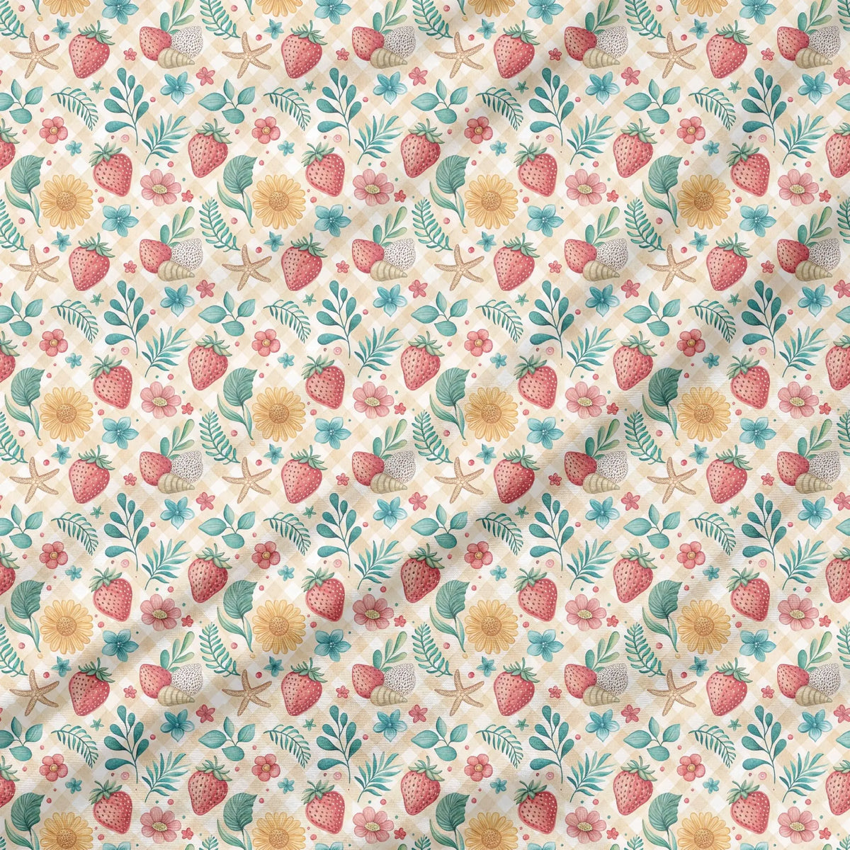 40 Pieces Summer Strawberry Printed Percale Cotton Fabric (CHP013)