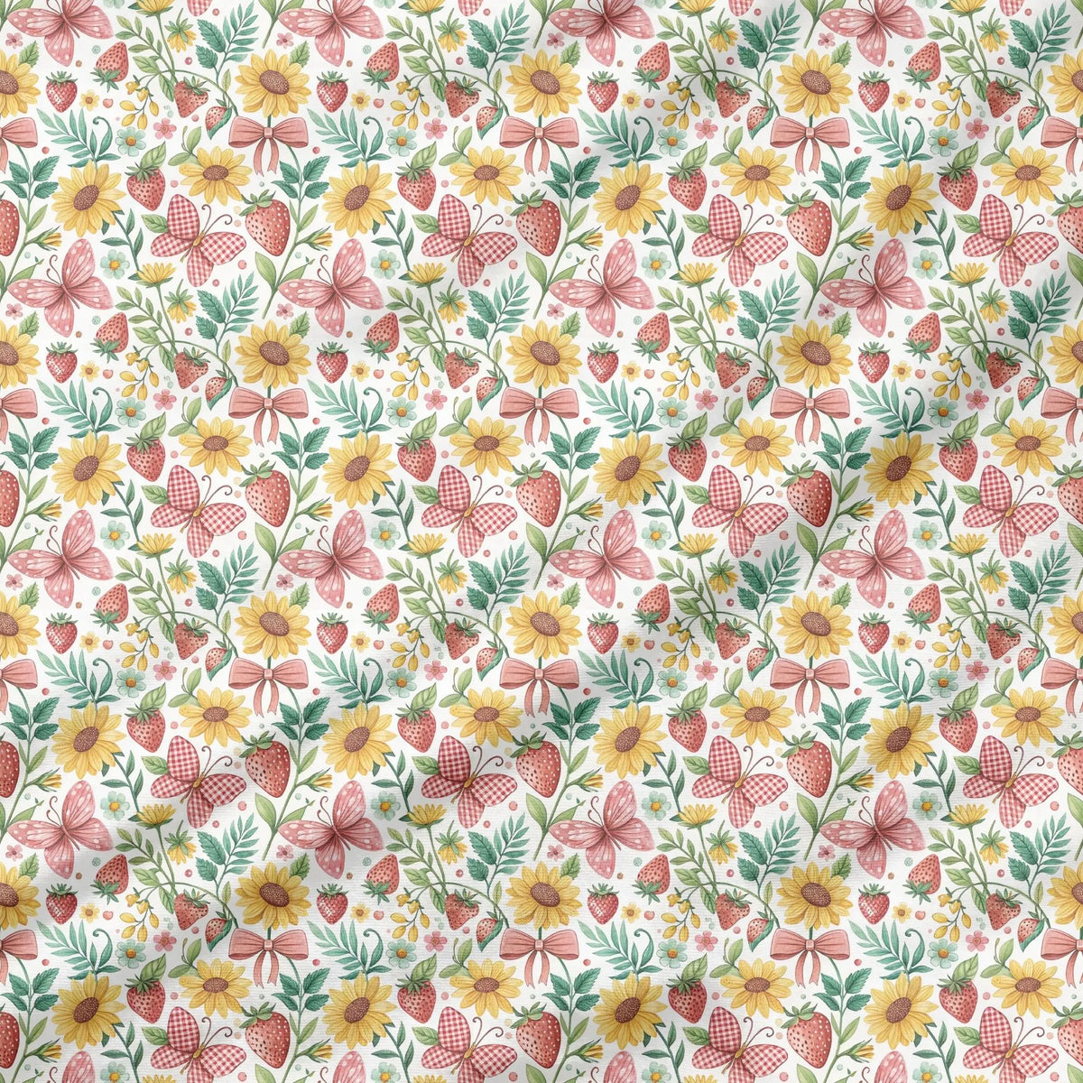 40 Pieces Summer Strawberry Printed Percale Cotton Fabric (CHP013)