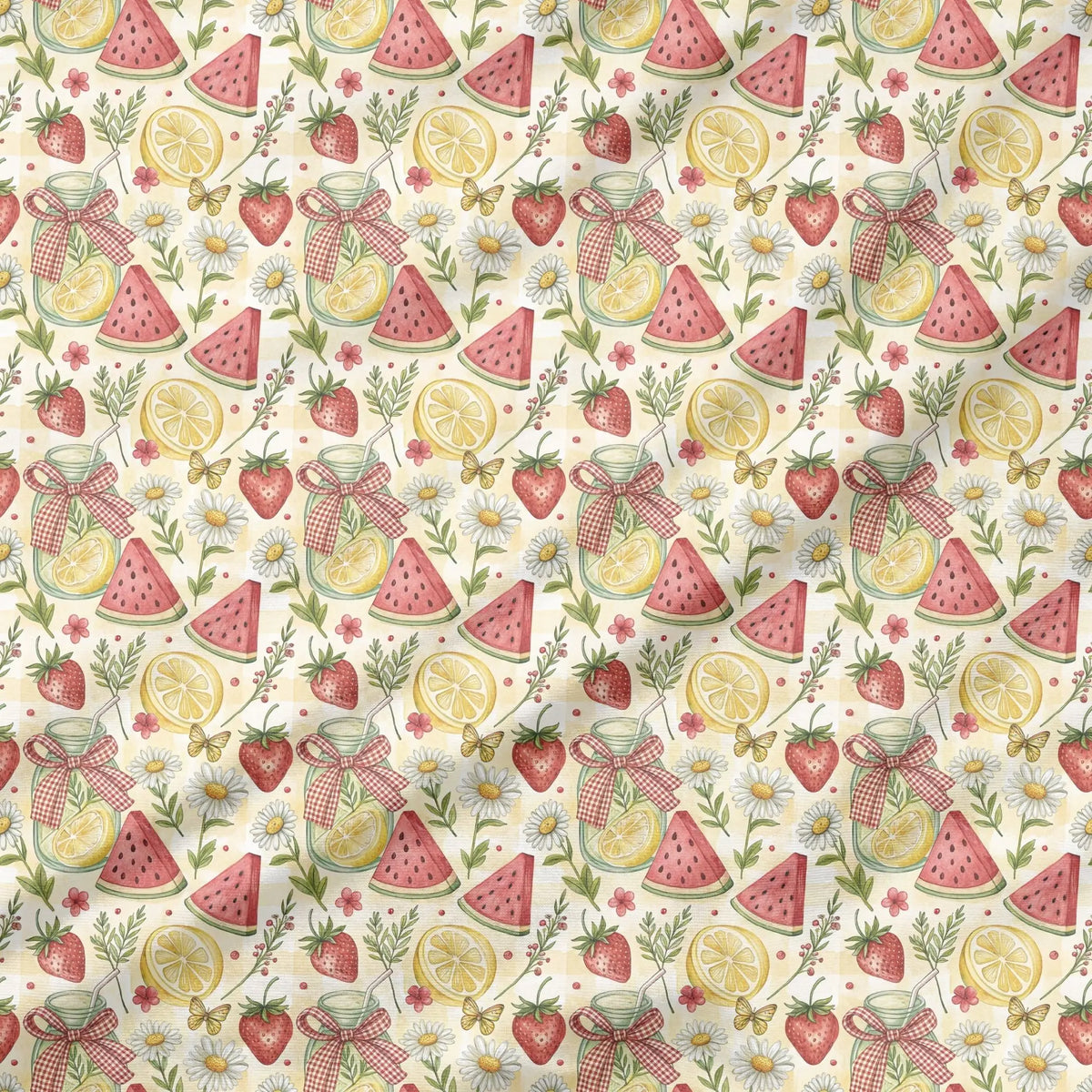 40 Pieces Summer Strawberry Printed Percale Cotton Fabric (CHP013)