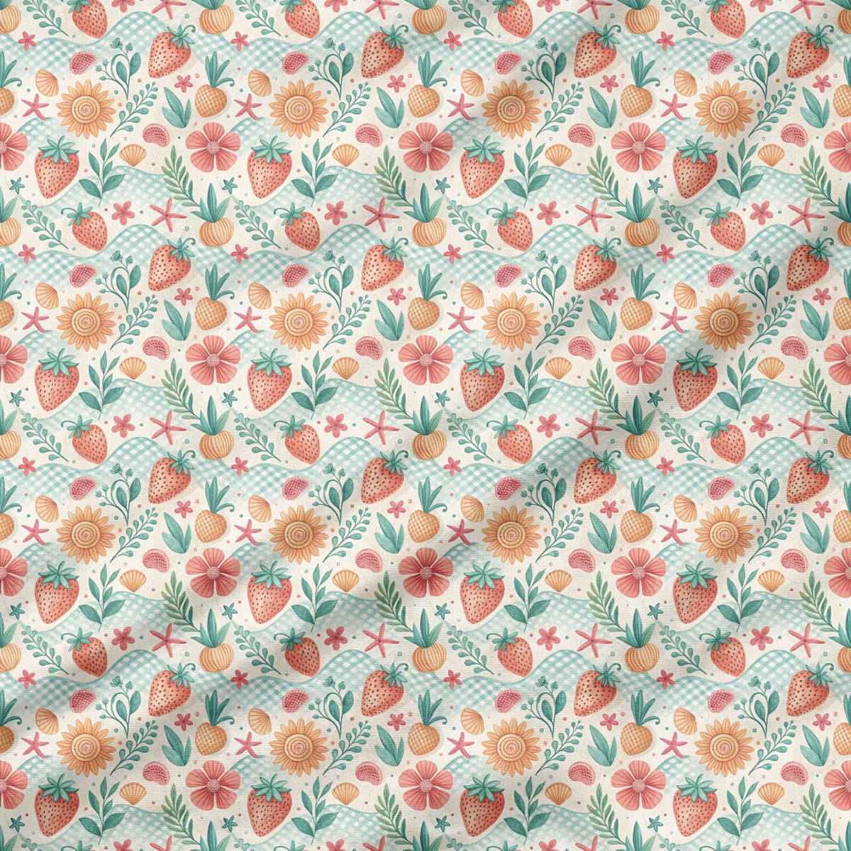 40 Pieces Summer Strawberry Printed Percale Cotton Fabric (CHP013)