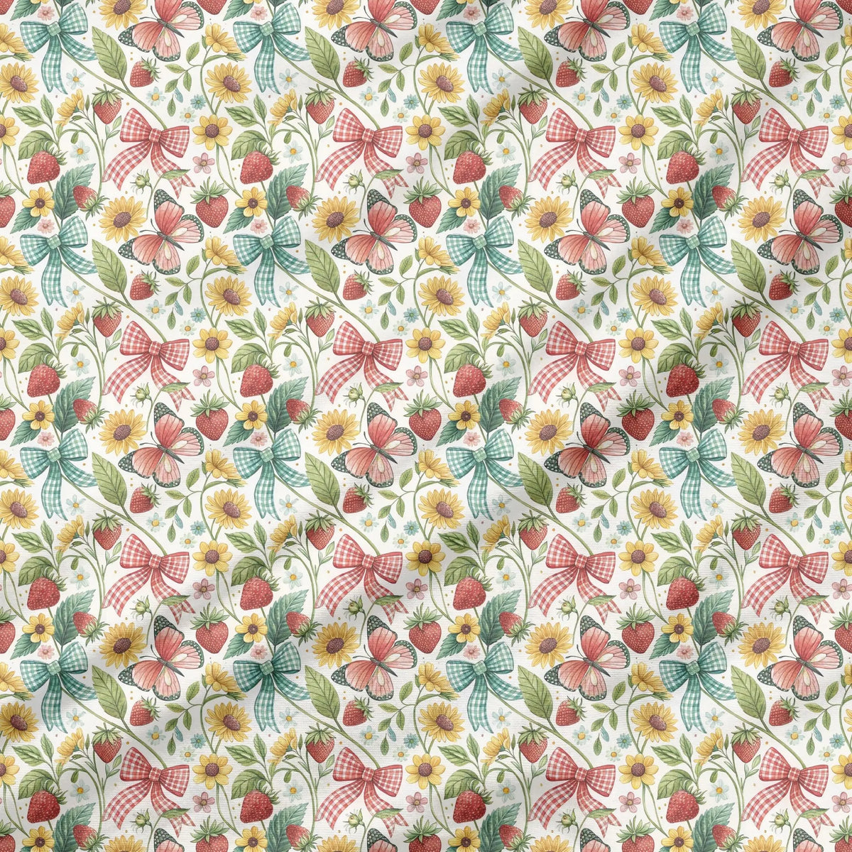 40 Pieces Summer Strawberry Printed Percale Cotton Fabric (CHP013)