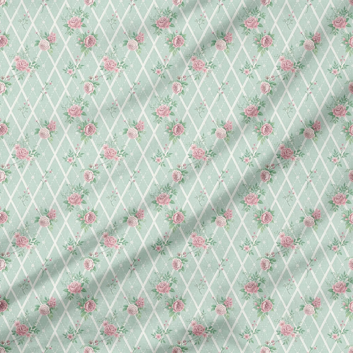 40 Pieces Sweet Peony Floral Printed Percale Cotton Fabric (CHP011)