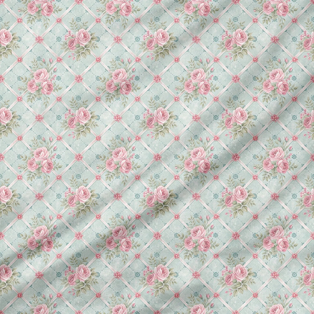 40 Pieces Sweet Peony Floral Printed Percale Cotton Fabric (CHP011)