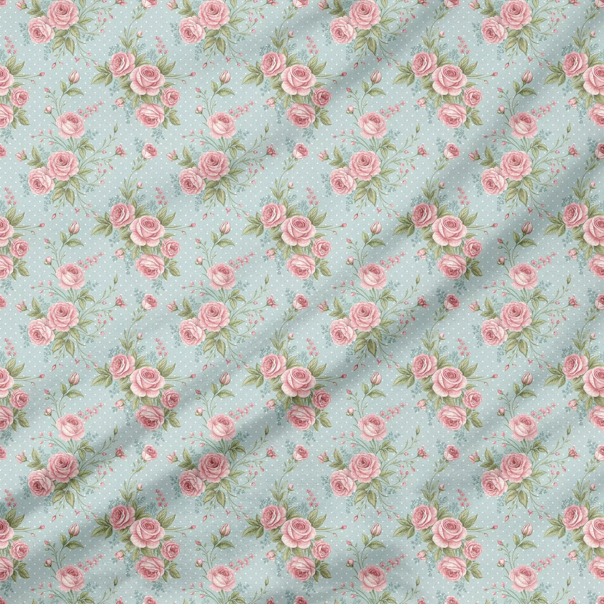 40 Pieces Sweet Peony Floral Printed Percale Cotton Fabric (CHP011)