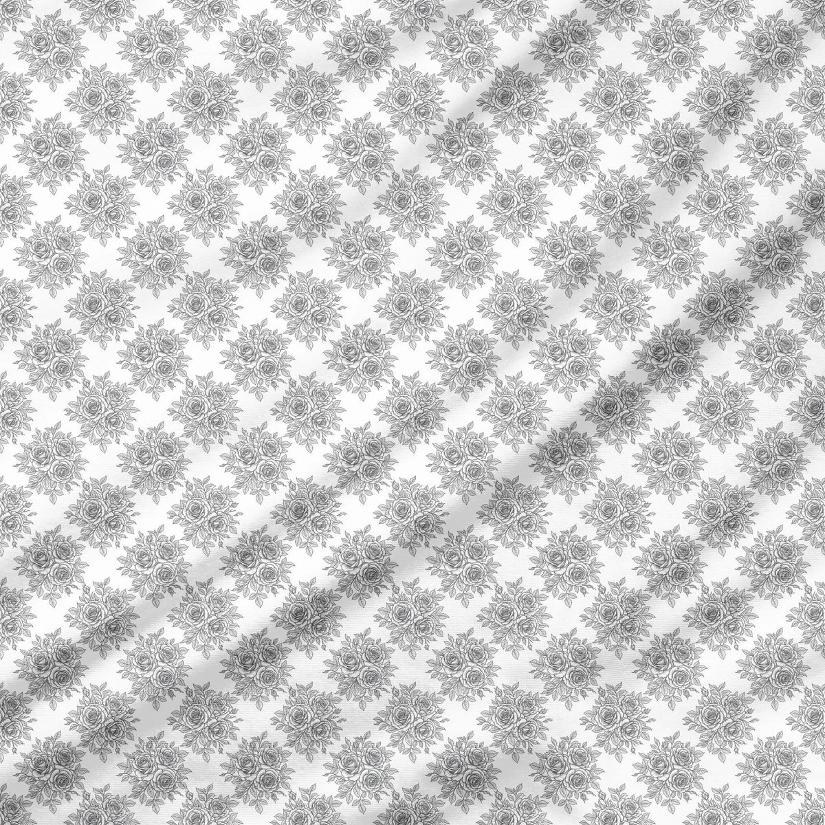 40 Pieces Black and White Floral Printed Percale Cotton Fabric (CHP009)
