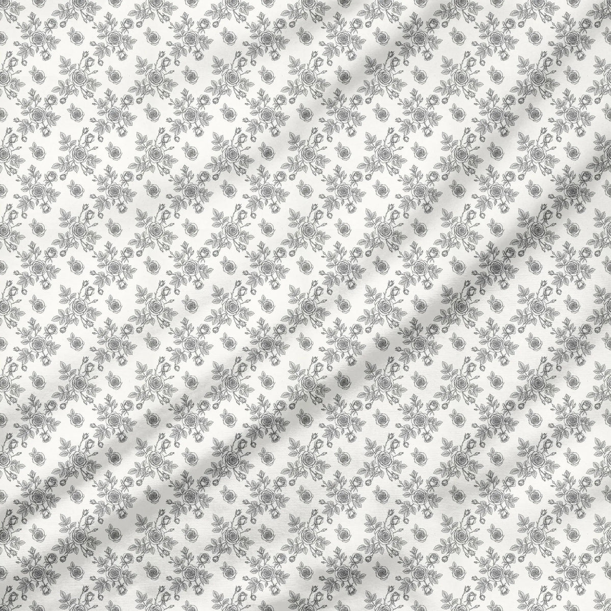 40 Pieces Black and White Floral Printed Percale Cotton Fabric (CHP009)