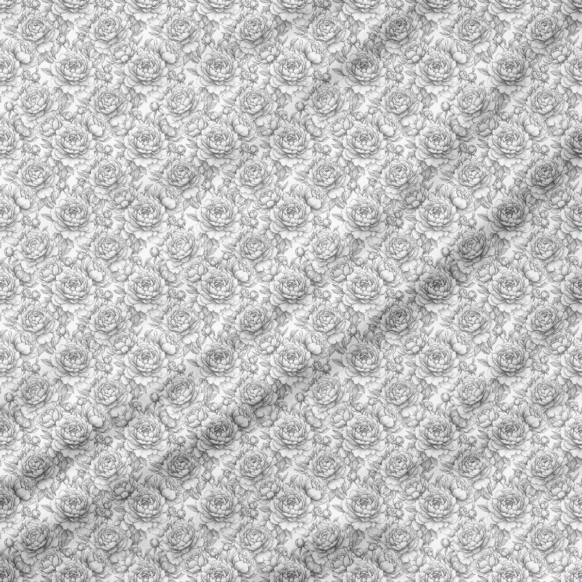 40 Pieces Black and White Floral Printed Percale Cotton Fabric (CHP009)