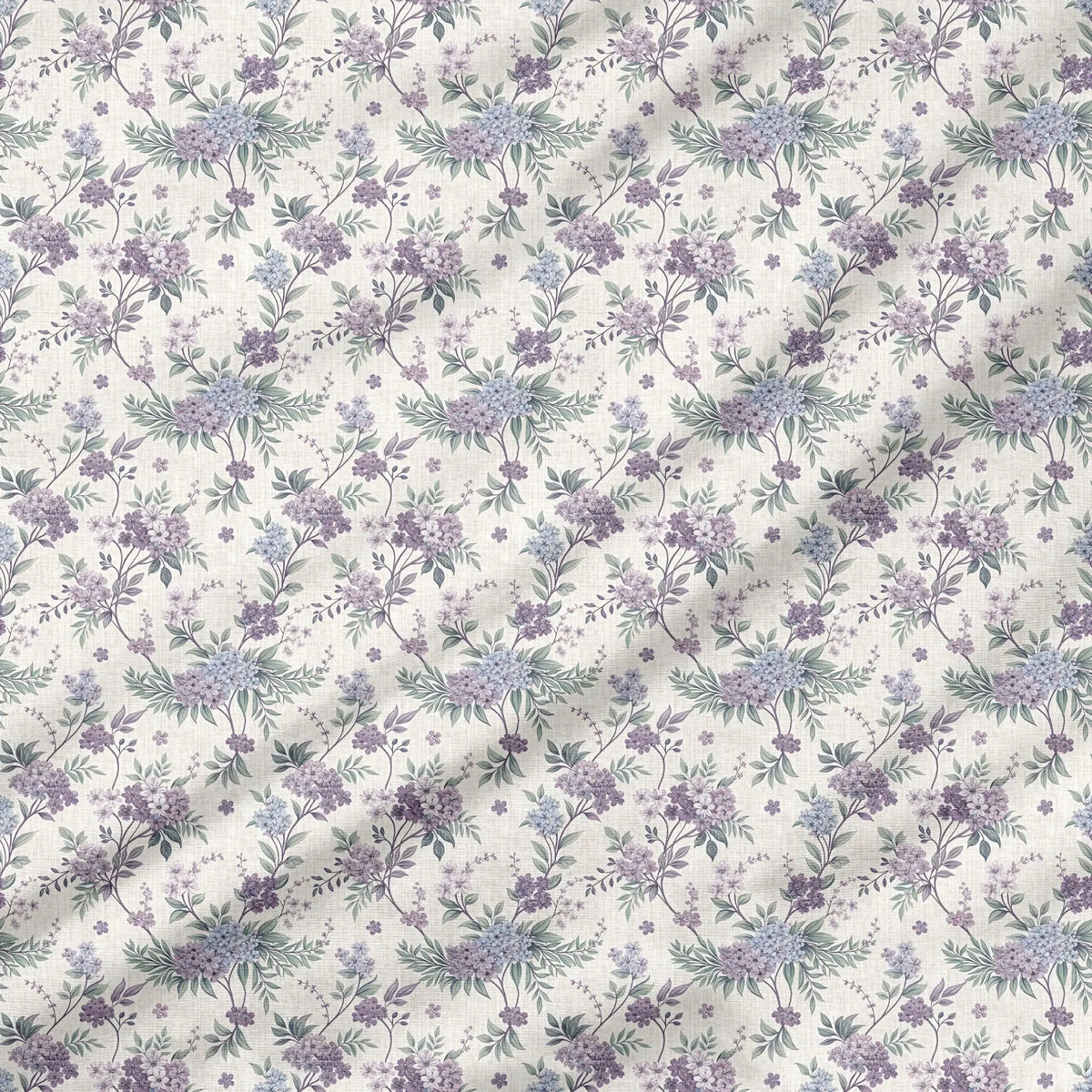 40 Pieces of Vintage Lavender Printed Percale Cotton Fabric (CHP005)