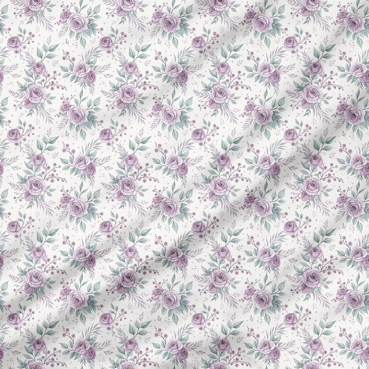 40 Pieces of Vintage Lavender Printed Percale Cotton Fabric (CHP005)