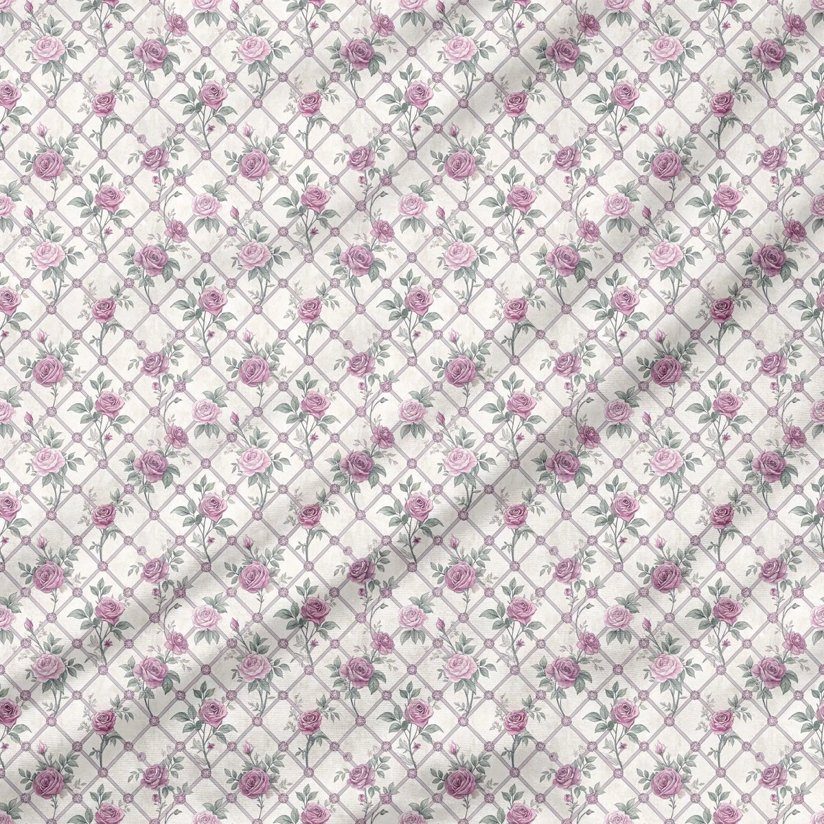 40 Pieces of Vintage Lavender Printed Percale Cotton Fabric (CHP005)