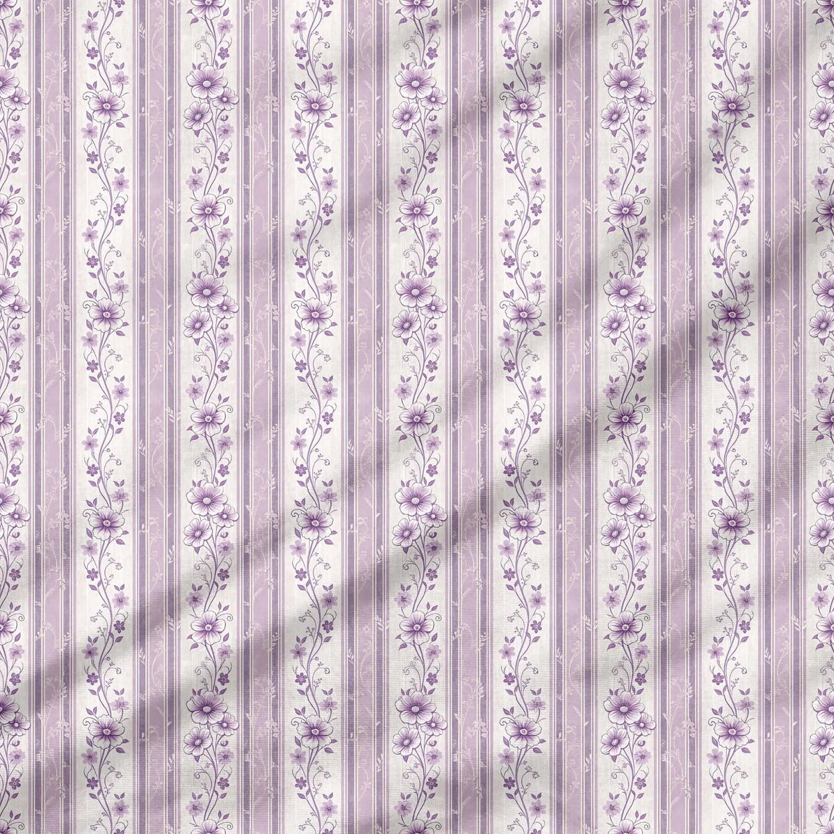40 Pieces of Vintage Lavender Printed Percale Cotton Fabric (CHP005)