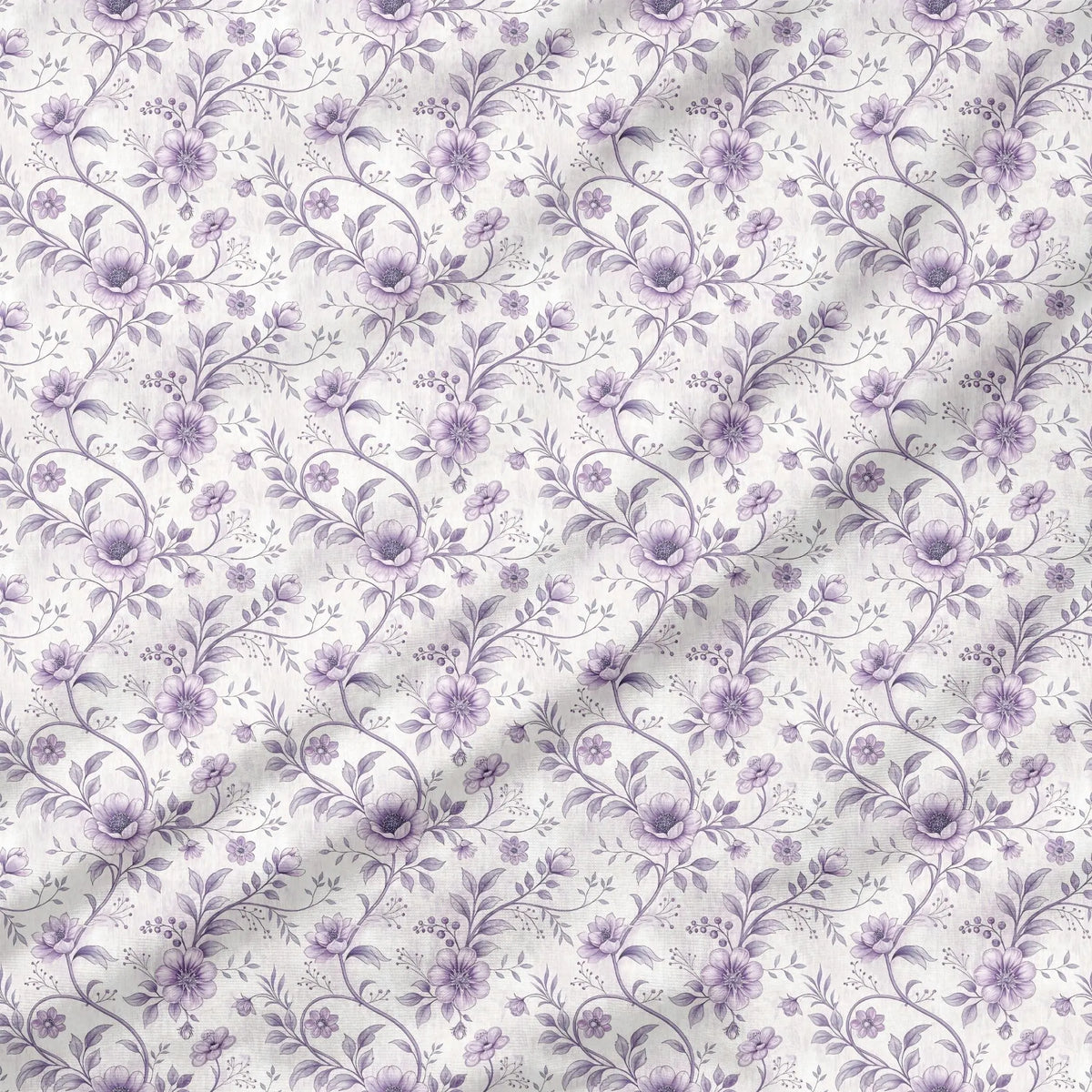 40 Pieces of Vintage Lavender Printed Percale Cotton Fabric (CHP005)