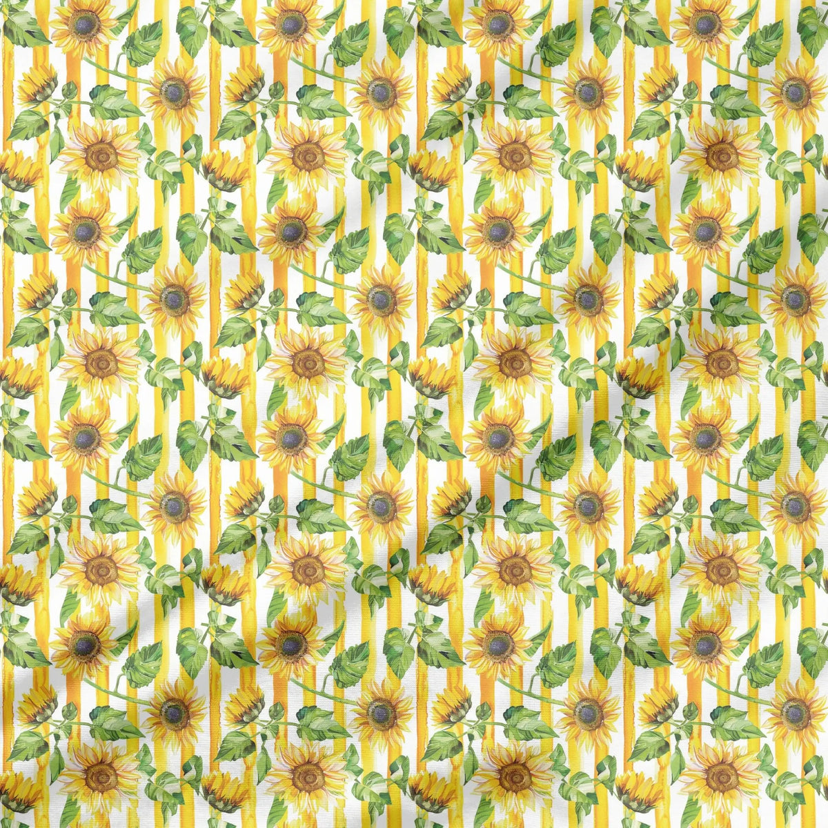 40 Pieces of Watercolor sunflower Printed Percale Cotton Fabric (CHP003)