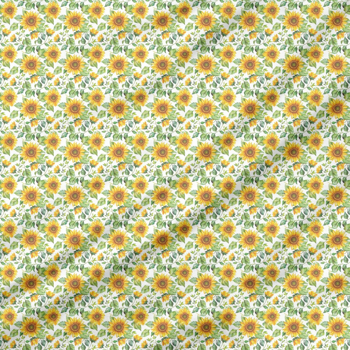 40 Pieces of Watercolor sunflower Printed Percale Cotton Fabric (CHP003)