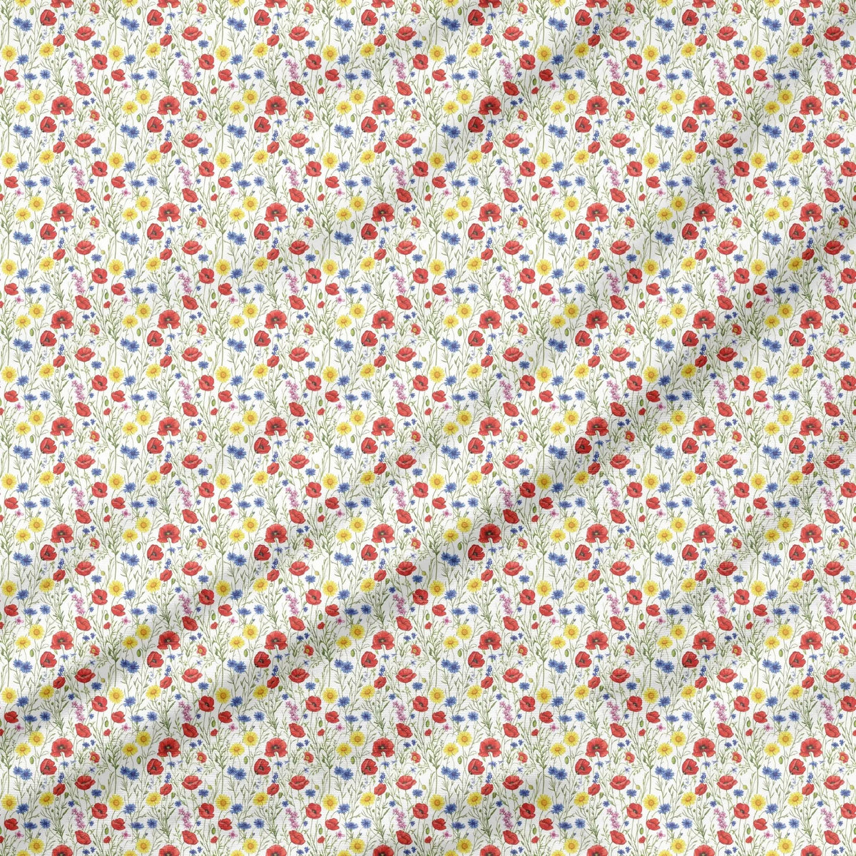40 Pieces of Wildflowers Printed Percale Cotton Fabric (CHP001)