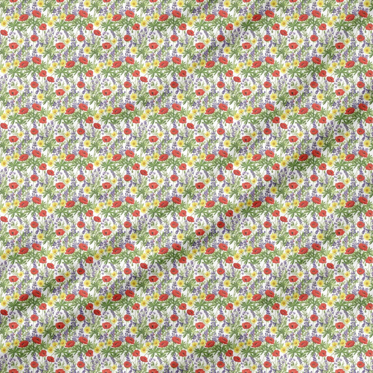 40 Pieces of Wildflowers Printed Percale Cotton Fabric (CHP001)
