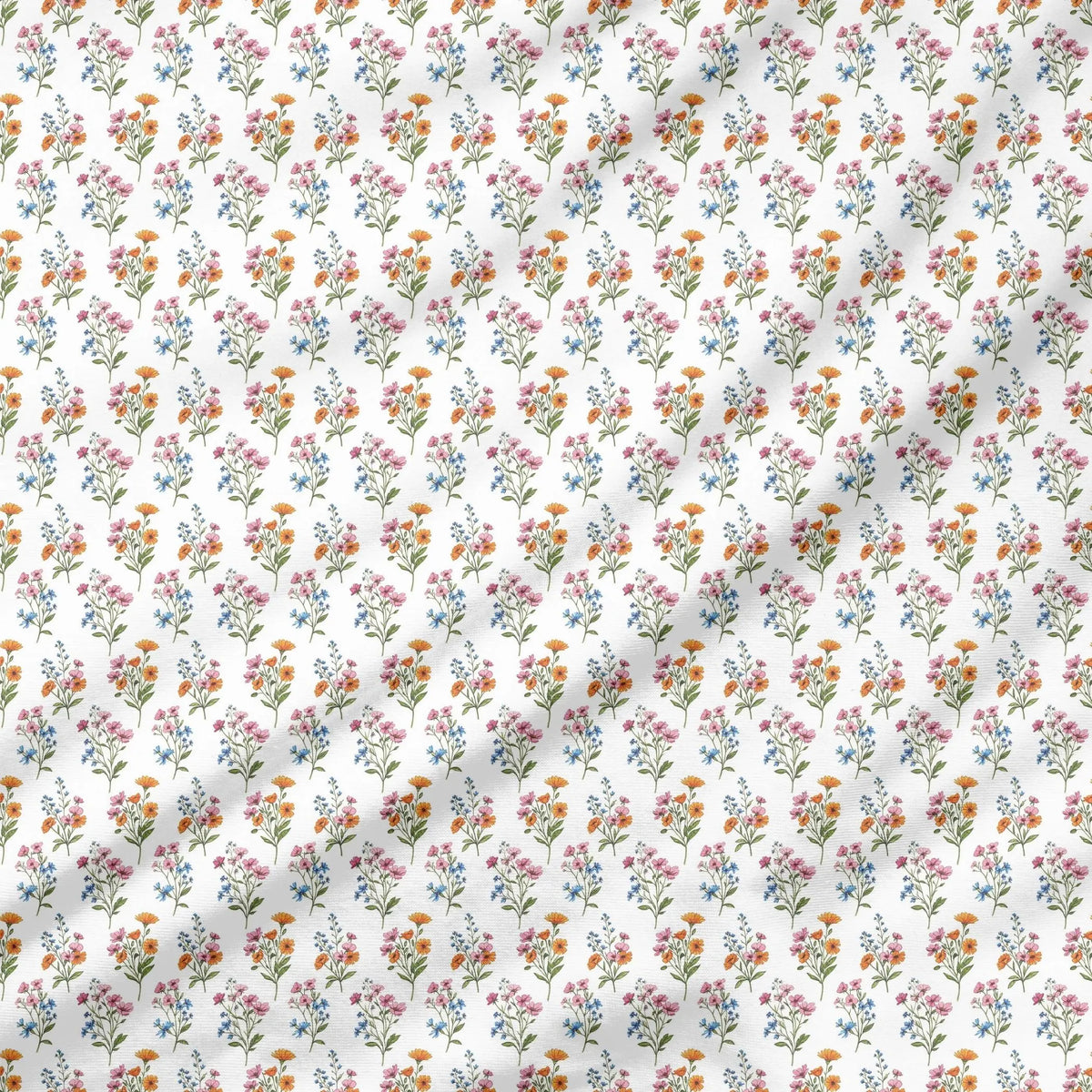40 Pieces of Wildflowers Printed Percale Cotton Fabric (CHP001)