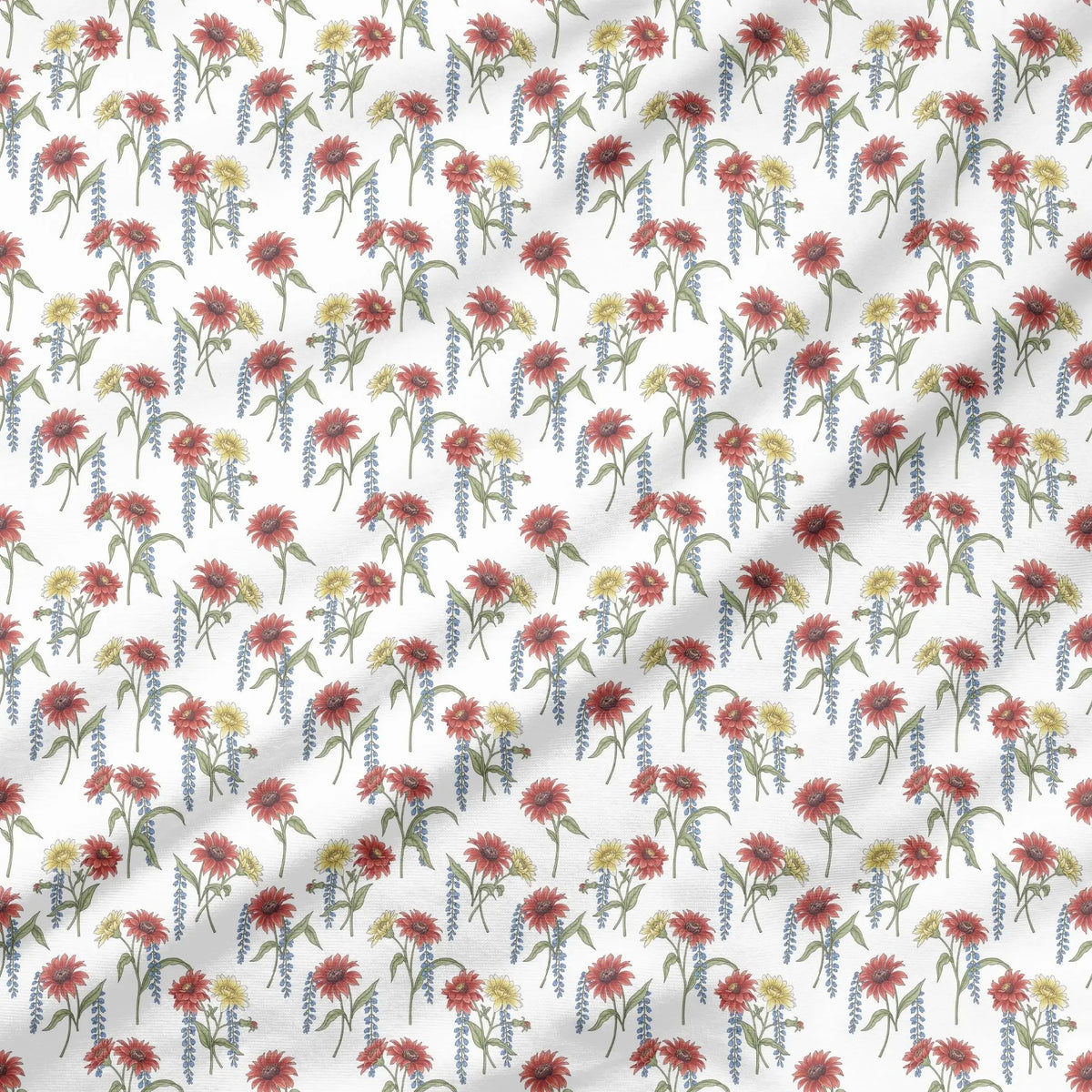 40 Pieces of Wildflowers Printed Percale Cotton Fabric (CHP001)
