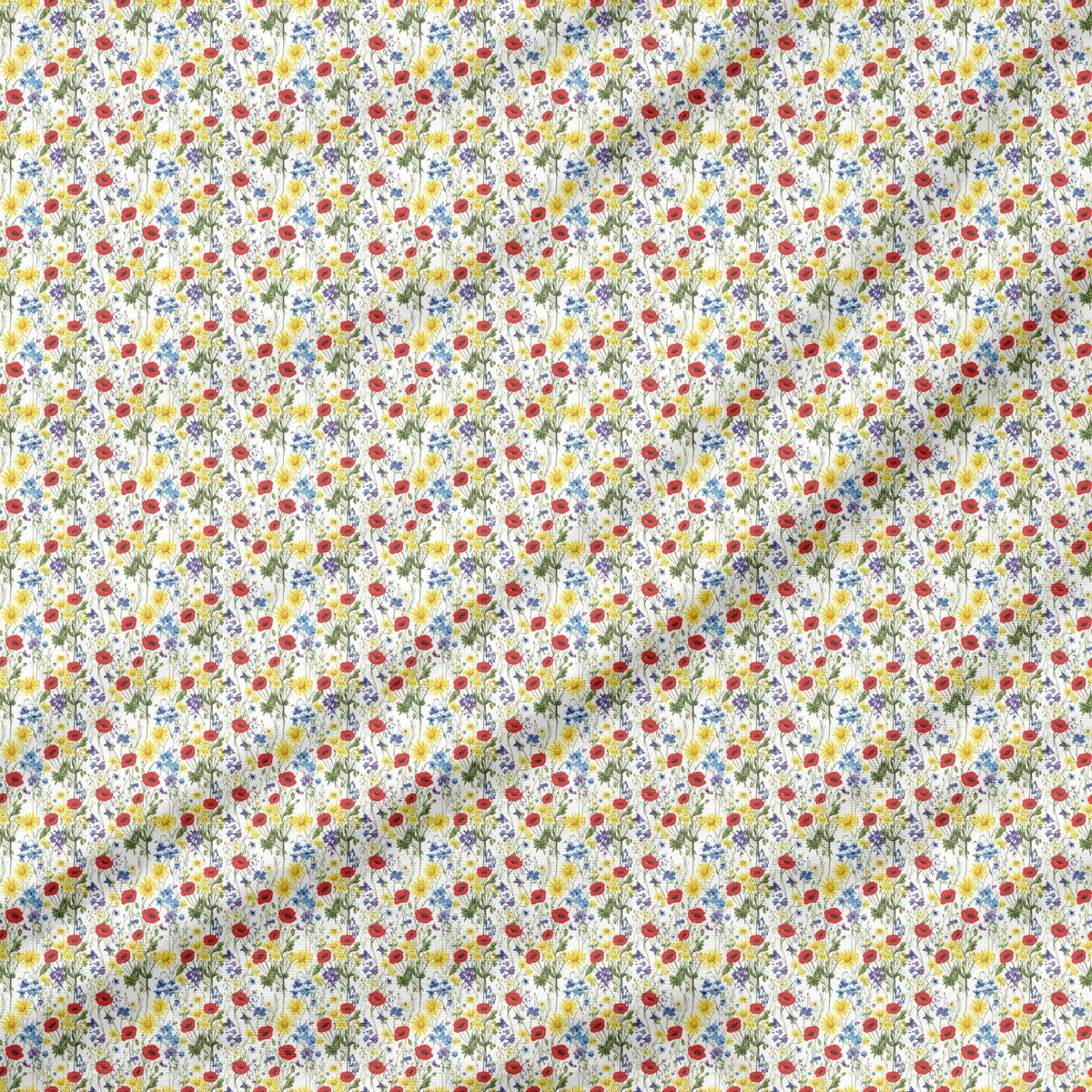 40 Pieces of Wildflowers Printed Percale Cotton Fabric (CHP001)