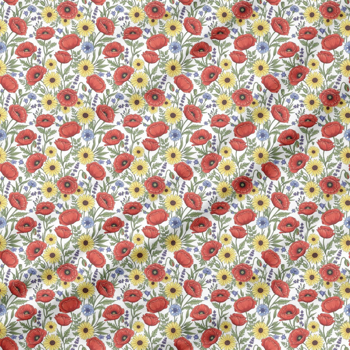 40 Pieces of Wildflowers Printed Percale Cotton Fabric (CHP001)