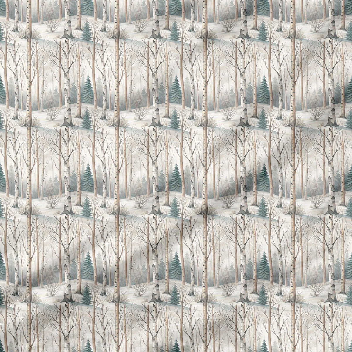 40 Pieces of Winter woodland Printed Percale Cotton Fabric (CHP004)