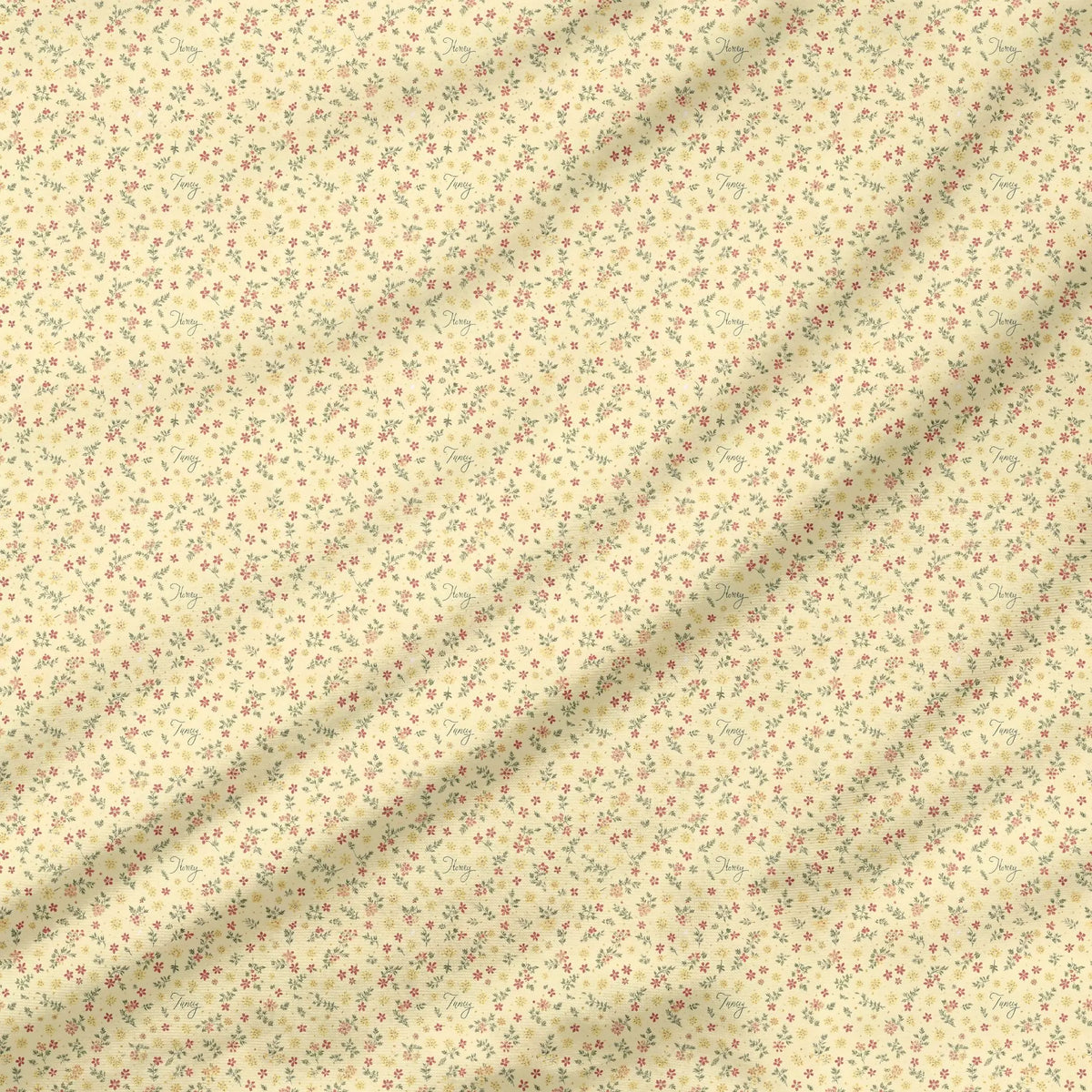 40 Pieces of yellow vintage Printed Percale Cotton Fabric (CHP002)