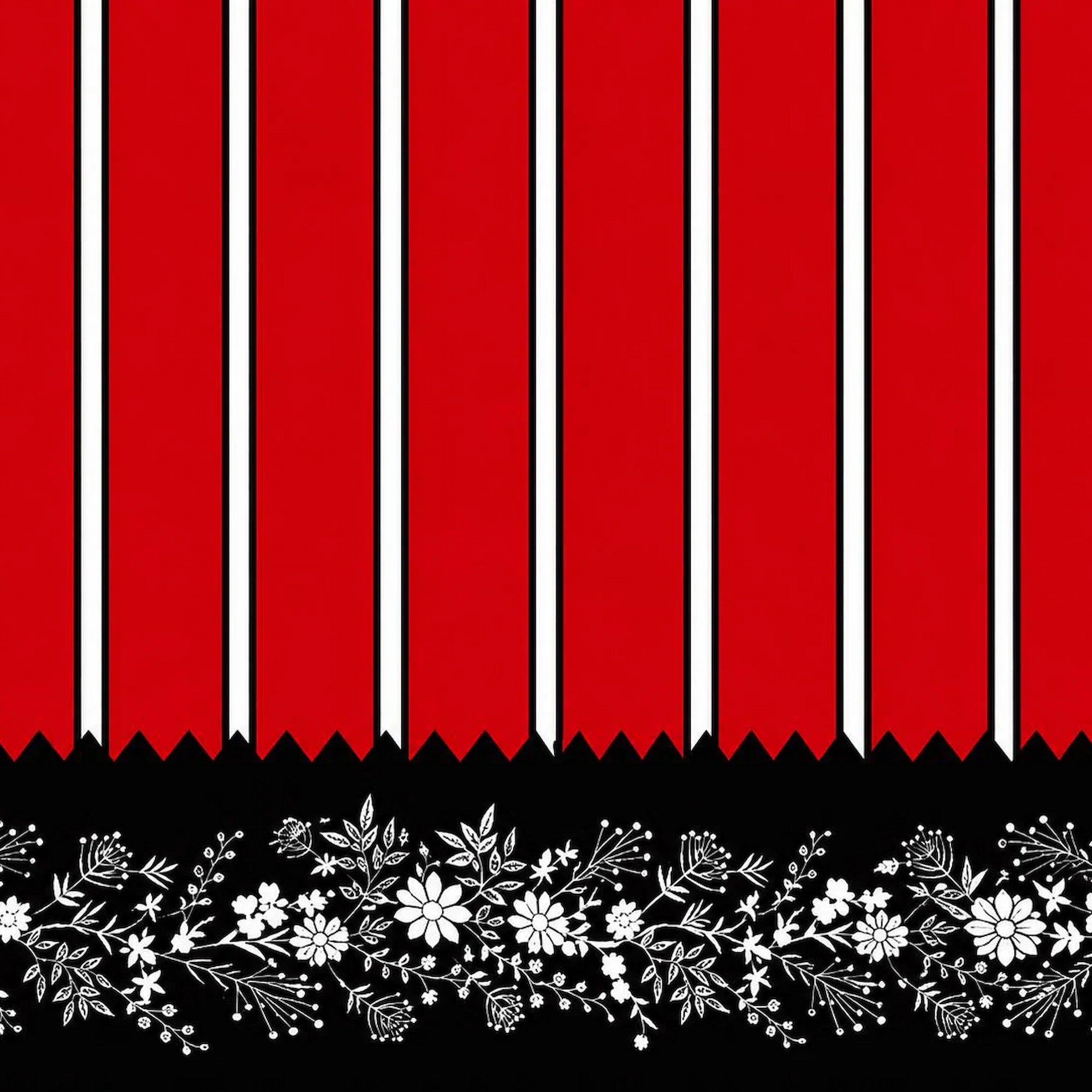 Printed fabric portuguese red folklore